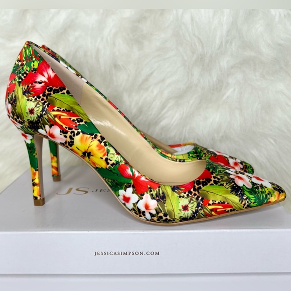 Jessica Simpson Apelhan Womens Pointed Closed Toe Stiletto Heel Pumps in Floral - Picture 3 of 7